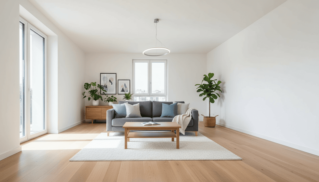 Möblerat rum efter AI-homestyling