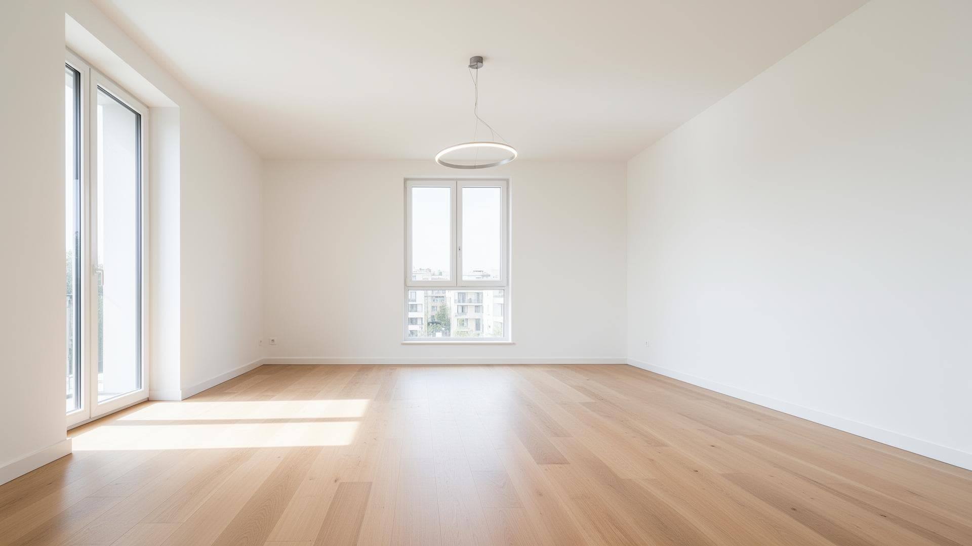 Omöblerat rum före AI-homestyling